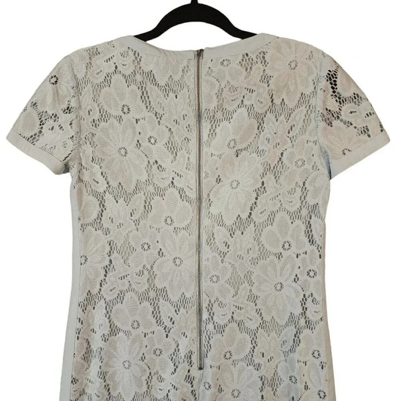 Donna Morgan Mini Dress Women's Size 4 Light Blue Lace Back Zip Short Sleeve - Picture 9 of 9